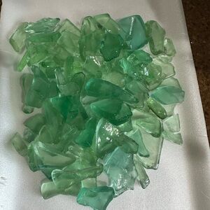 Green Sea Glass Pieces